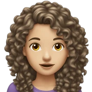 Brunette Long Curly white girl sticker