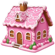 Pink gingerbread house sticker