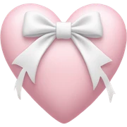 Pastel pink heart with white bow sticker