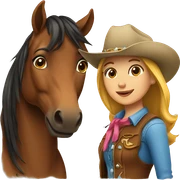 Horse and cowgirl sticker