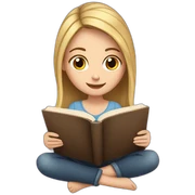 white girl reading a book sticker