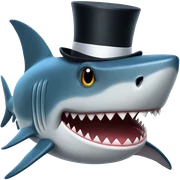 Shark with a top hat sticker