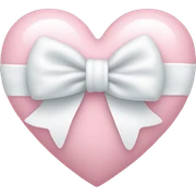 Pastel pink heart with white bow sticker