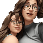 two girls with glasses sticker