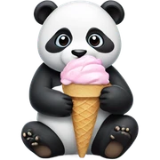 Panda eating ice cream sticker