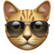 Cat with sunglasses sticker