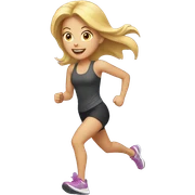 Blonde girl running sticker