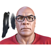 red shirt portrait of boy sticker