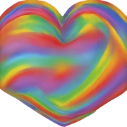 Rainbow heart sticker