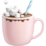 Light Pink mug of hot chocolate with marshmallows  sticker