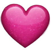 Deep pink glittery heart sticker