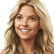 smiling girl with long blonde hair sticker