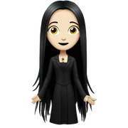 teen Morticia Addams,cute,with dreadlocks  sticker