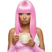 Nicki Minaj sipping tea side eye pink wig sticker