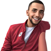 smiling boy in red jacket sticker
