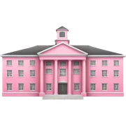 school with pink sticker