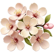 Cream coloured Sakura  sticker
