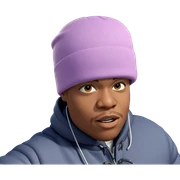 boy in beanie with background sticker