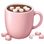 Light Pink mug of hot chocolate with marshmallows  sticker
