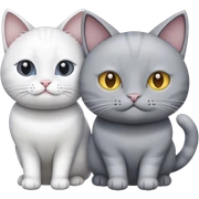 A grey cat and a white cat sticker