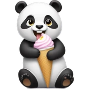 Panda eating ice cream sticker