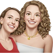 smiling girls with jewelry sticker