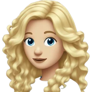 blonde hair blue eyes girl windy hair sticker