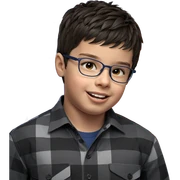 smiling boy with american flag sticker