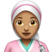 White skin Nurse with pink hijab sticker