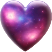 3d heart galaxy sticker