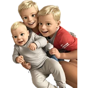 smiling boys with blonde hair sticker