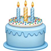 Baby blue birthday cake sticker