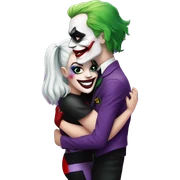 Harley Quinn hugging the joker sticker
