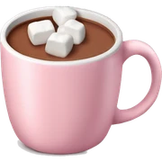 Light Pink mug of hot chocolate with marshmallows  sticker