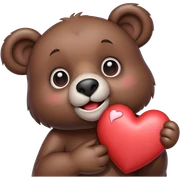 Bear with heart  sticker