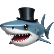 Shark with a top hat sticker