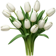white tulip bouquet  sticker