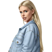 blonde girl in denim jacket sticker