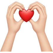 hands making a heart sticker