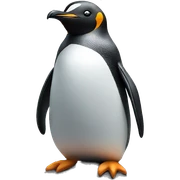 Penguin sitting on the rock sticker