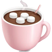 Light Pink mug of hot chocolate with marshmallows  sticker