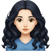Girl with long wavy black hair sticker