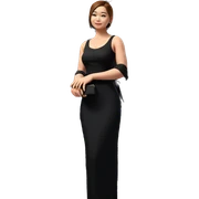 elegant girl in black dress sticker