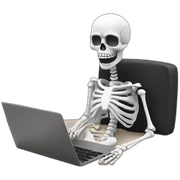Tired Skeleton with laptop sticker
