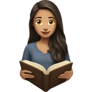 Brunette girl reading a book  sticker