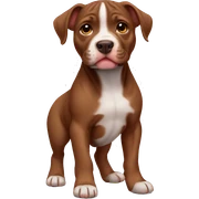 Brown Pitbull puppy sticker