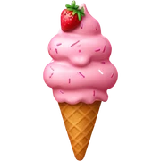 strawberry Ice cream with pink sprinkles  sticker