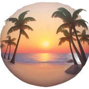 Sunset on the beach  sticker
