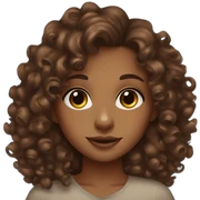 Brown girl curly hair brown eyes sticker