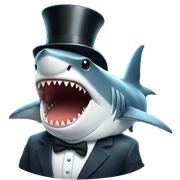 Shark with a top hat sticker